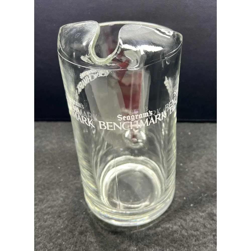 Vintage Clear Glass SEAGRAM's BENCHMARK‎ Pitcher